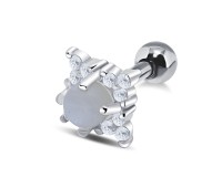Moon Stone with CZ Ear Piercing TIP-2806